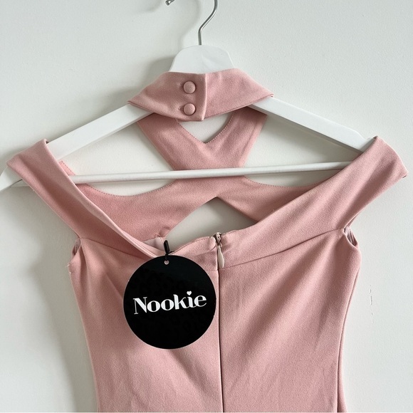 Nookie Hollywood Midi Blush Pink Dress with Cutouts XS NWT - Picture 5 of 6